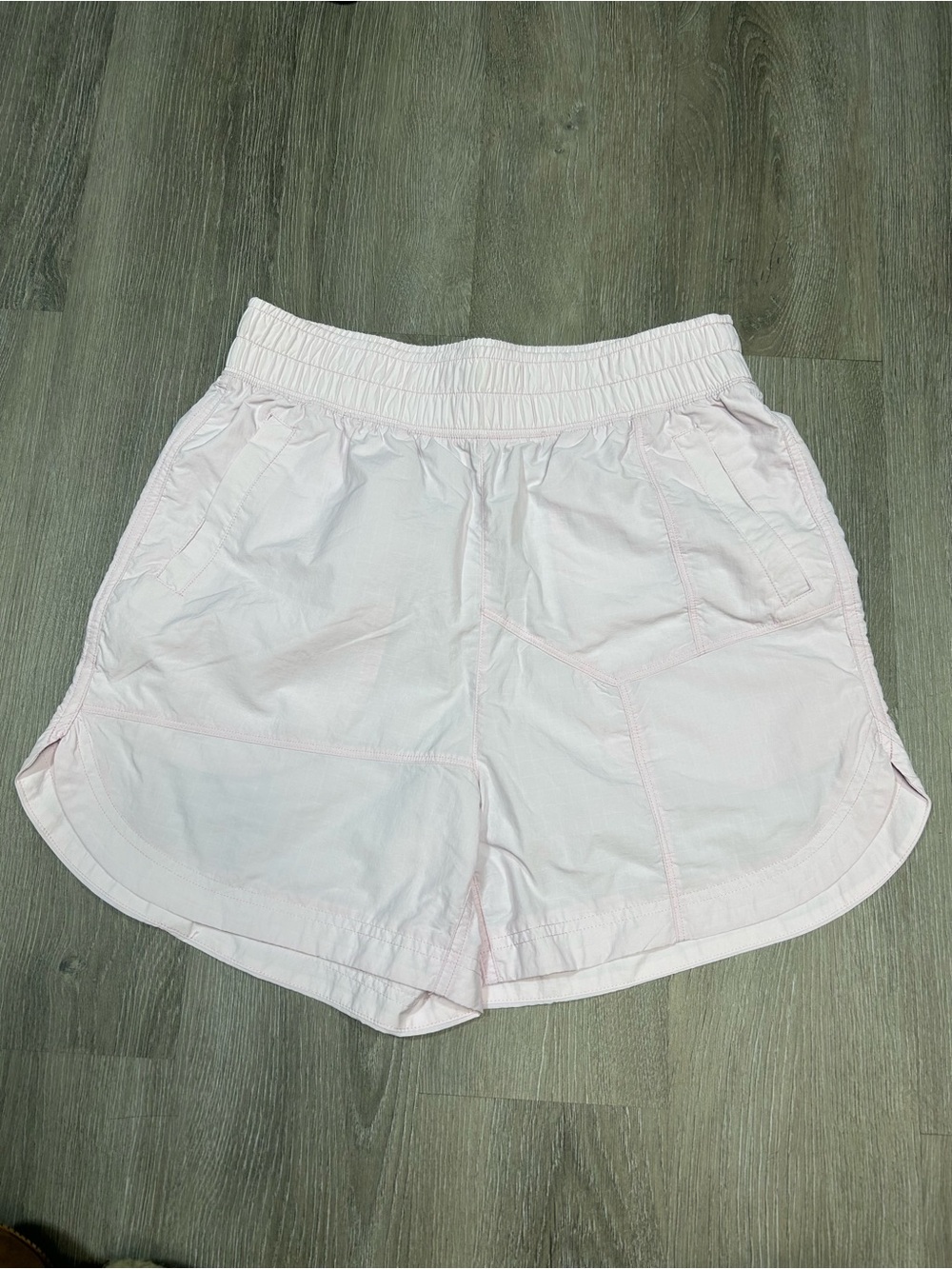 Men’s pink free people patch work swim trunks Sz S